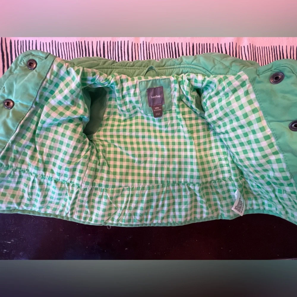 Baby Gap‎ Green Quilted Kids Coat, 6-12 Mos